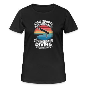Kunstspringen Turmspringer Sprungbrett - Frauen T-Shirt atmungsaktiv - Schwarz - Vorne - AI Model Female 172 light (172cm)