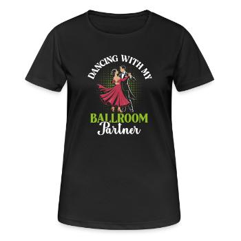 Gesellschaftstanz Tanzunterricht Ballroom Partner - Frauen T-Shirt atmungsaktiv - Schwarz - Vorne - AI Model Female 172 light (172cm)