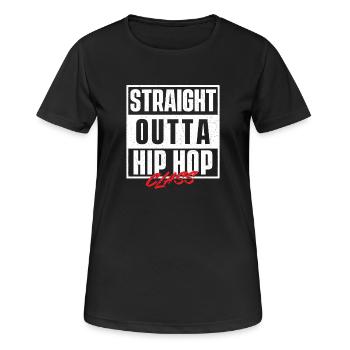 Straight Outta Hip Hop Classe Old School Vibes Rap - T-shirt respirant Femme - noir - Devant - AI Model Female 172 light (172cm)