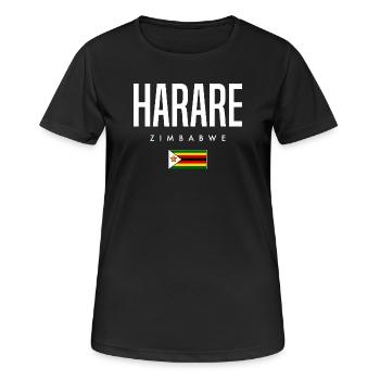 Harare, Zimbabwe - T-shirt respirant Femme - noir - Devant - AI Model Female 172 light (172cm)
