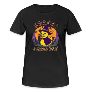 Halloween Quietscheente Quack I Mean Boo! - Frauen T-Shirt atmungsaktiv - Schwarz - Vorne - AI Model Female 172 light (172cm)