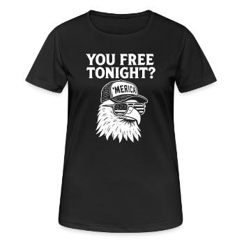 Du bist heute Abend frei, Adler, 4. Juli - Frauen T-Shirt atmungsaktiv - Schwarz - Vorne - AI Model Female 172 light (172cm)
