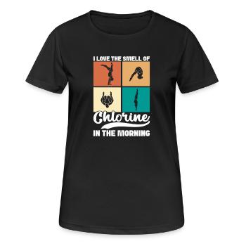 Kunstspringen Turmspringer Sprungbrett - Frauen T-Shirt atmungsaktiv - Schwarz - Vorne - AI Model Female 172 light (172cm)