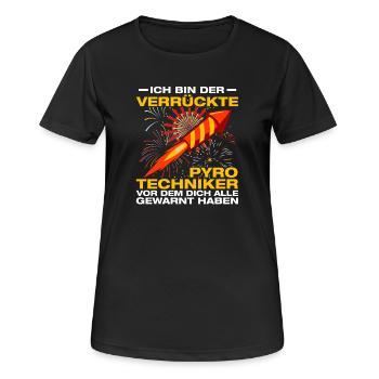 Verrückte Pyrotechniker Böllern Feuerwerk - Frauen T-Shirt atmungsaktiv - Schwarz - Vorne - AI Model Female 172 light (172cm)
