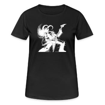 Un solo de guitare démoniaque plus fort que l’enfer - T-shirt respirant Femme - noir - Devant - AI Model Female 172 light (172cm)