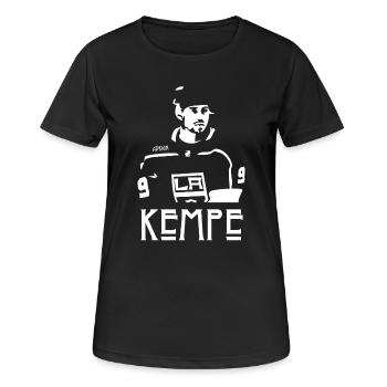 Eishockeyspieler mit Selbstvertrauen - Frauen T-Shirt atmungsaktiv - Schwarz - Vorne - AI Model Female 172 light (172cm)