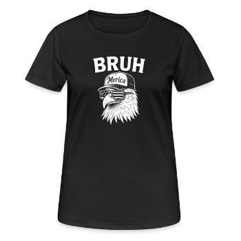 Bruh 4 juillet Eagle Kids Teen 4 juillet Bruh - T-shirt respirant Femme - noir - Devant - AI Model Female 172 light (172cm)