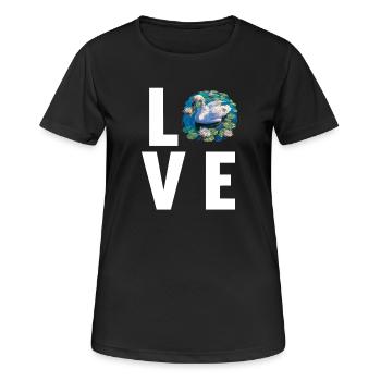Schwäne Schwan - Frauen T-Shirt atmungsaktiv - Schwarz - Vorne - AI Model Female 172 light (172cm)