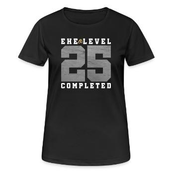 25e anniversaire de mariage - T-shirt respirant Femme - noir - Devant - AI Model Female 172 light (172cm)