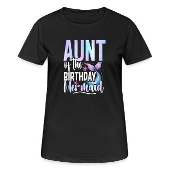 Sirène tante de la sirène d'anniversaire - T-shirt respirant Femme - noir - Devant - AI Model Female 172 light (172cm)