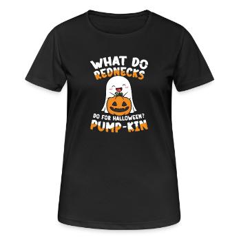  What Do Rednecks Do For Halloween Pump Kin - Frauen T-Shirt atmungsaktiv - Schwarz - Vorne - AI Model Female 172 light (172cm)