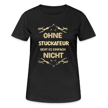 Plasterer - Women's Breathable T-Shirt - black - Front - AI Model Female 172 light (172cm)