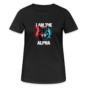 Je suis le loup alpha - T-shirt respirant Femme - noir - Devant - AI Model Female 172 light (172cm)