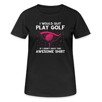 Tu regardes mon putt ? Drôle de conversation sur le golf - T-shirt respirant Femme - noir - Devant - AI Model Female 172 light (172cm)