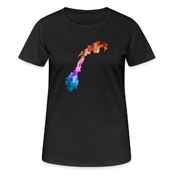 Norvège - Norvège - Norvège - Drapeau - Scandinavie - T-shirt respirant Femme - noir - Devant - AI Model Female 172 light (172cm)
