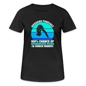 Kunstspringen Turmspringer Sprungbrett - Frauen T-Shirt atmungsaktiv - Schwarz - Vorne - AI Model Female 172 light (172cm)