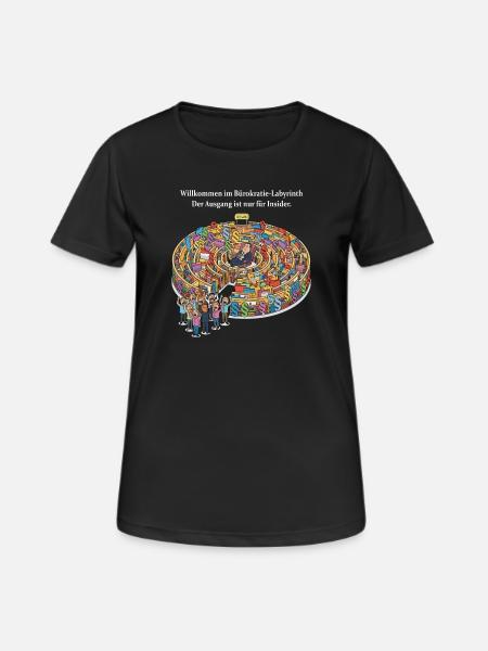 Bürokratie-Labyrinth - Frauen T-Shirt atmungsaktiv - Schwarz