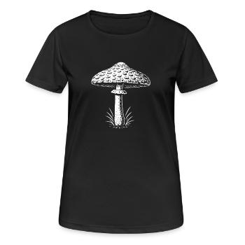 Cueilleur de champignons parasol - Champignons - Dicton - T-shirt respirant Femme - noir - Devant - AI Model Female 172 light (172cm)