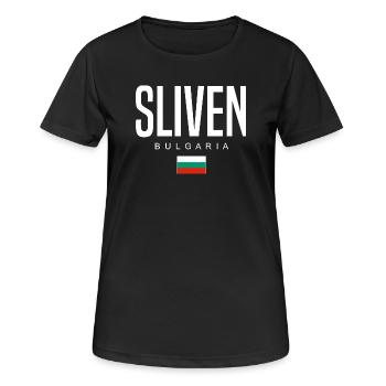 Sliven Bulgarien - Frauen T-Shirt atmungsaktiv - Schwarz - Vorne - AI Model Female 172 light (172cm)