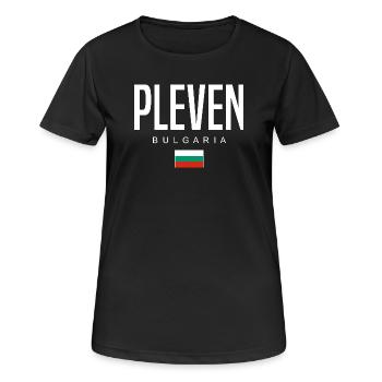 Pleven Bulgarien - Frauen T-Shirt atmungsaktiv - Schwarz - Vorne - AI Model Female 172 light (172cm)