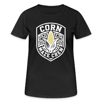 Labyrinthe de maïs Crew Spooky Labyrinthe de maïs d’Halloween - T-shirt respirant Femme - noir - Devant - AI Model Female 172 light (172cm)