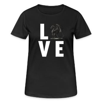 Drachen Drache - Frauen T-Shirt atmungsaktiv - Schwarz - Vorne - AI Model Female 172 light (172cm)