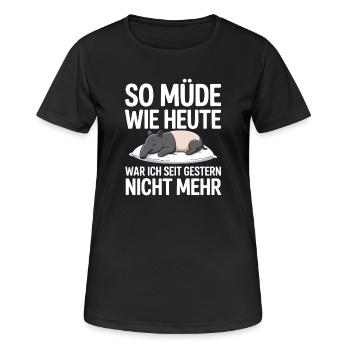 So müde wie heute Tapir Schlafshirt Geschenk - Frauen T-Shirt atmungsaktiv - Schwarz - Vorne - AI Model Female 172 light (172cm)