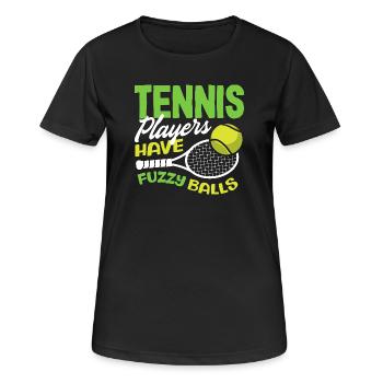 Les joueurs de tennis ont les balles floues - T-shirt respirant Femme - noir - Devant - AI Model Female 172 light (172cm)