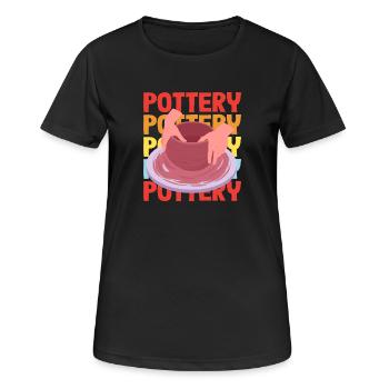 Passionné de céramique : amateur d'art potier - T-shirt respirant Femme - noir - Devant - AI Model Female 172 light (172cm)