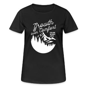 Wachstum vor Komfort - Frauen T-Shirt atmungsaktiv - Schwarz - Vorne - AI Model Female 172 light (172cm)