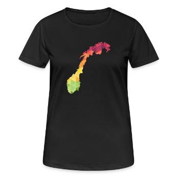 Norvège - Norvège - Norvège - résumé - carte - T-shirt respirant Femme - noir - Devant - AI Model Female 172 light (172cm)