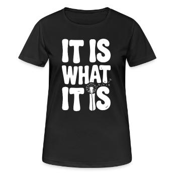 C’est ce que c’est - T-shirt respirant Femme - noir - Devant - AI Model Female 172 light (172cm)