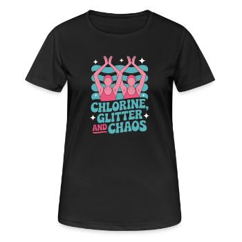 Synchronschwimmen Kunstschwimmen Wassersport - Frauen T-Shirt atmungsaktiv - Schwarz - Vorne - AI Model Female 172 light (172cm)