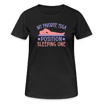 Yoga Position préférée Dormir Un yoga amusant - T-shirt respirant Femme - noir - Devant - AI Model Female 172 light (172cm)