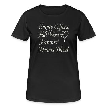 Leere Kassen, volle Sorgen - Frauen T-Shirt atmungsaktiv - Schwarz - Vorne - AI Model Female 172 light (172cm)