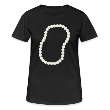 Conception élégante de collier de perles de perles - T-shirt respirant Femme - noir - Devant - AI Model Female 172 light (172cm)