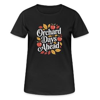 Journées de verger à venir Cueillette de pommes d'automne - T-shirt respirant Femme - noir - Devant - AI Model Female 172 light (172cm)