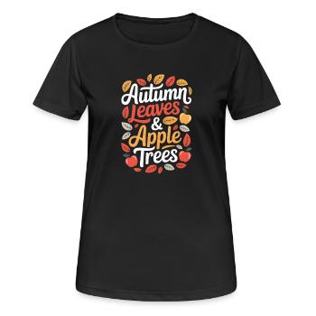 Autumn Leaves &amp; Apple Trees Fall Autumn Apple - Women's Breathable T-Shirt - black - Front - AI Model Female 172 light (172cm)