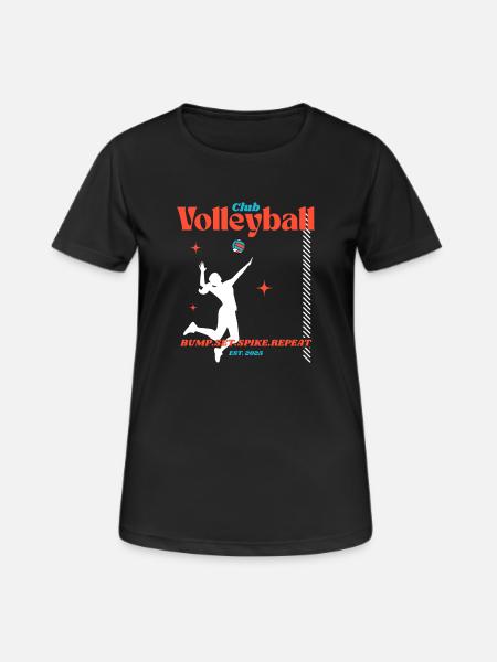 Club Volleyball Design - Frauen T-Shirt atmungsaktiv - Schwarz