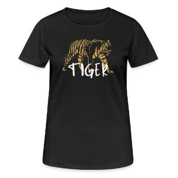 Wilder Tiger, Altmodisch, Abbildung - Frauen T-Shirt atmungsaktiv - Schwarz - Vorne - AI Model Female 172 light (172cm)