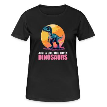 Dino Dinosaure Dinosaure - T-shirt respirant Femme - noir - Devant - AI Model Female 172 light (172cm)