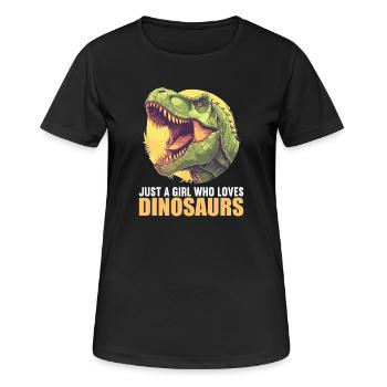 Dino Dinosaure Dinosaure - T-shirt respirant Femme - noir - Devant - AI Model Female 172 light (172cm)
