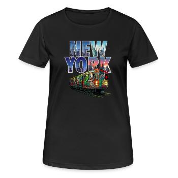 Hommage à la culture de rue de la capitale du hip-hop de New York - T-shirt respirant Femme - noir - Devant - AI Model Female 172 light (172cm)