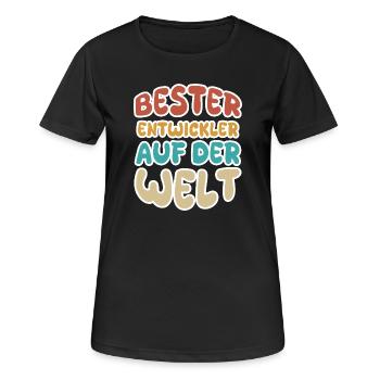Berufung Entwickler - Frauen T-Shirt atmungsaktiv - Schwarz - Vorne - AI Model Female 172 light (172cm)