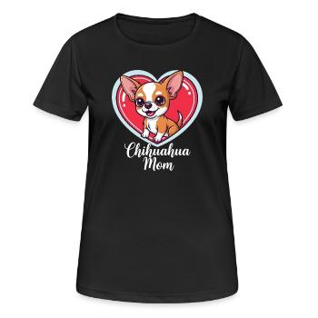 Chihuahua Mom Cartoon Herz für Hundemamas - Frauen T-Shirt atmungsaktiv - Schwarz - Vorne - AI Model Female 172 light (172cm)