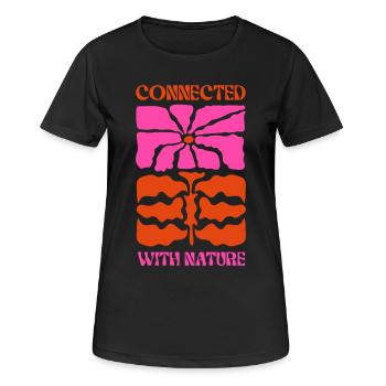 Fleur abstraite connectée à la nature - T-shirt respirant Femme - noir - Devant - AI Model Female 172 light (172cm)