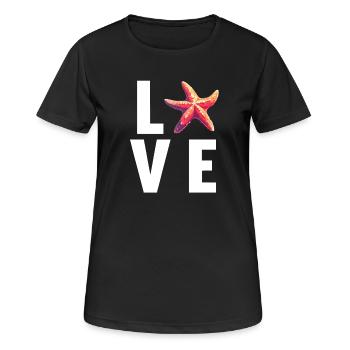 Étoile de mer Étoile de mer - T-shirt respirant Femme - noir - Devant - AI Model Female 172 light (172cm)