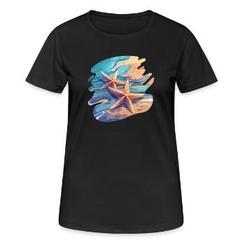 Étoile de mer Étoile de mer - T-shirt respirant Femme - noir - Devant - AI Model Female 172 light (172cm)