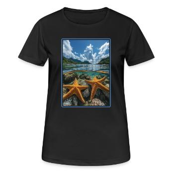 Étoile de mer Étoile de mer - T-shirt respirant Femme - noir - Devant - AI Model Female 172 light (172cm)