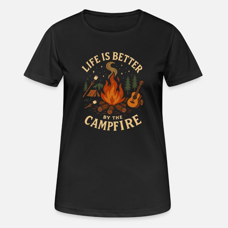 Life is better by the Campfire - Women's Breathable T-Shirt - black